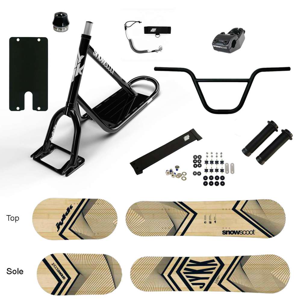 NEW SNOWSCOOT JYKK ONE D X-1 WOODEN SAS 2025 - NOIR BRILLANT