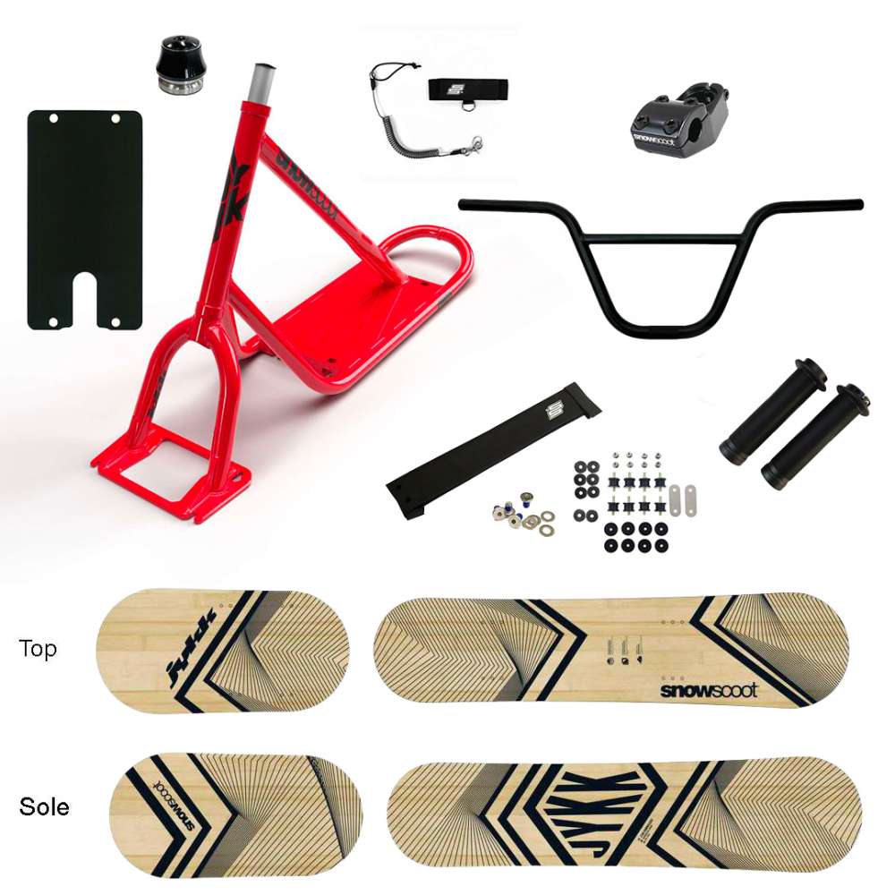 NEW SNOWSCOOT JYKK ONE D X-1 WOODEN SAS 2025 - ROUGE BRILLANT